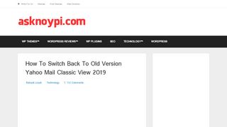 
                            12. How To Switch Back To Old Version Yahoo Mail Classic View 2017 ...