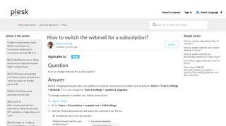 
                            12. How to switch the webmail for a subscription? – Plesk Help Center