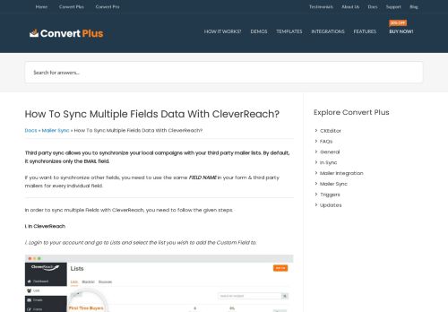 
                            10. How To Sync Multiple Fields Data With CleverReach? - ConvertPlus