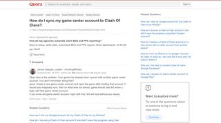 
                            5. How to sync my game center account to Clash Of Clans - Quora