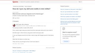 
                            10. How to sync my skill and credits in mini militia - Quora