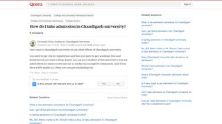 
                            11. How to take admission in Chandigarh university - Quora