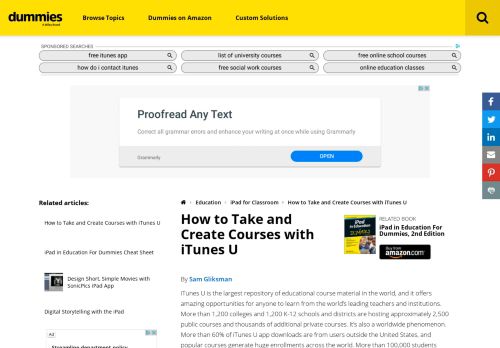 
                            10. How to Take and Create Courses with iTunes U - dummies
