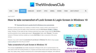 
                            11. How to take screenshot of Lock Screen & Login Screen in Windows 10