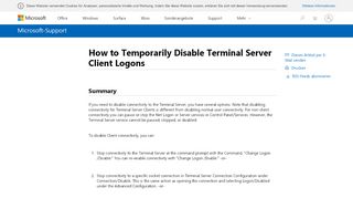 
                            8. How to Temporarily Disable Terminal Server Client Logons