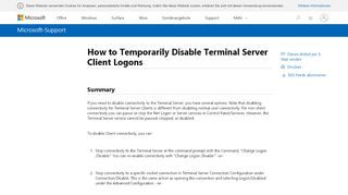 
                            3. How to Temporarily Disable Terminal Server Client Logons