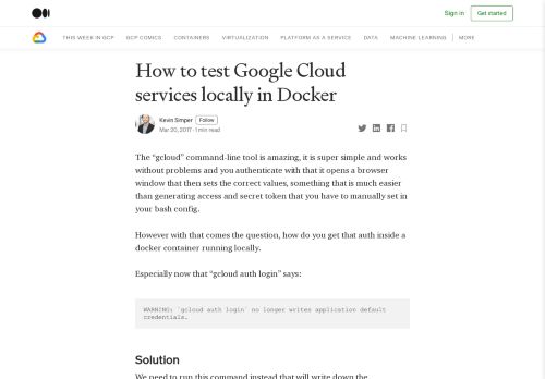 
                            8. How to test Google Cloud services locally in Docker - Medium