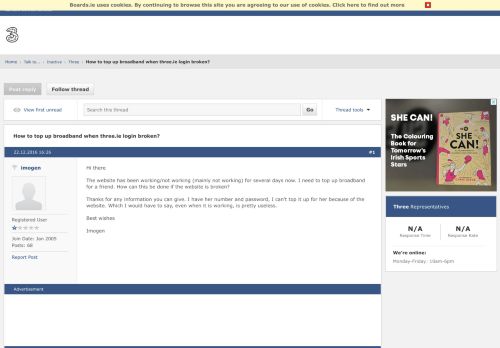 
                            8. How to top up broadband when three.ie login broken? - Boards.ie