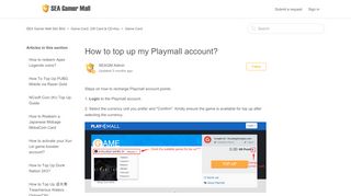 
                            9. How to top up my Playmall account? – SEA Gamer Mall Sdn Bhd