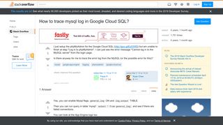 
                            7. How to trace mysql log in Google Cloud SQL? - Stack Overflow