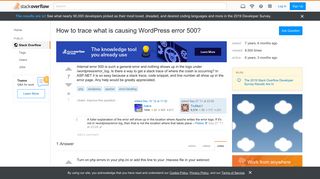 
                            6. How to trace what is causing WordPress error 500? - Stack Overflow