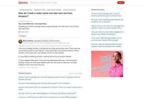 
                            9. How to track an order that someone else sent me from Amazon - Quora