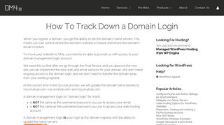 
                            3. How To Track Down a Domain Login | OM4