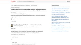 
                            1. How to track failed login attempts in php website - Quora