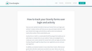 
                            9. How to track your Gravity forms user login and activity - Users Insights