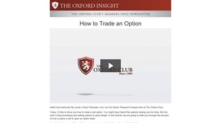 
                            11. How to Trade an Option - The Oxford Club