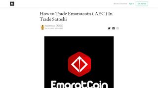 
                            11. How to Trade Emaratcoin ( AEC ) In Trade Satoshi – Sujeeth Goud ...