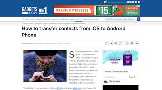 
                            13. How to transfer contacts from iOS to Android Phone | Gadgets Now