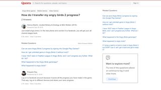 
                            12. How to transfer my angry birds 2 progress - Quora