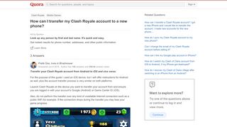 
                            12. How to transfer my Clash Royale account to a new phone - Quora