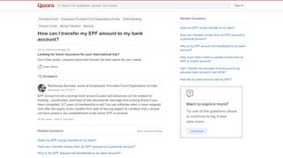 
                            13. How to transfer my EPF amount to my bank account - Quora