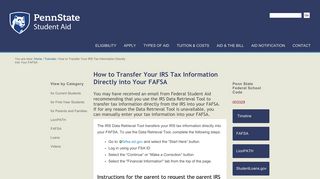 
                            9. How to Transfer Your IRS Tax Information Directly into Your FAFSA ...