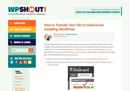 
                            12. How to Transfer Your Site to SiteGround: Installing ...