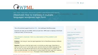 
                            10. How to translate in multiple languages wordpress login form - WPML