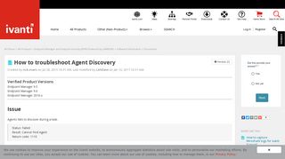 
                            10. How to troubleshoot Agent Discovery | Ivanti User Community