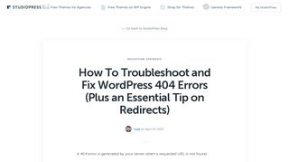
                            11. How To Troubleshoot and Fix WordPress 404 Errors (Plus an ...