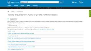 
                            10. How to Troubleshoot Audio or Sound Playback Issues | Dell US