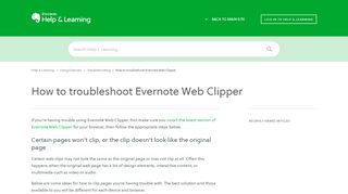 
                            9. How to troubleshoot Evernote Web Clipper – Evernote Help & Learning