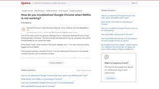 
                            8. How to troubleshoot Google Chrome when Netflix is not working - Quora