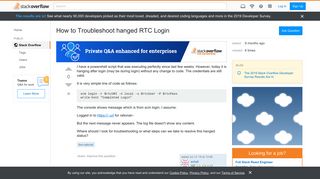 
                            10. How to Troubleshoot hanged RTC Login - Stack Overflow