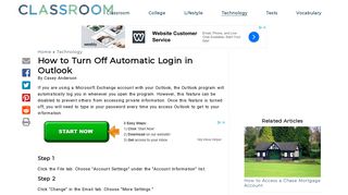 
                            3. How to Turn Off Automatic Login in Outlook | Synonym
