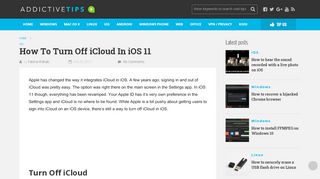 
                            13. How To Turn Off iCloud In iOS 11 - AddictiveTips