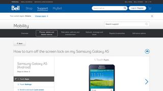 
                            8. How to turn off the screen lock on my Samsung Galaxy A5 - Bell support