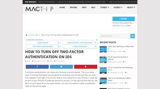 
                            12. How To Turn Off Two-Factor Authentication On IOS - MacTip