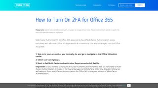 
                            4. How to Turn On 2FA for Office 365 | Turn It On