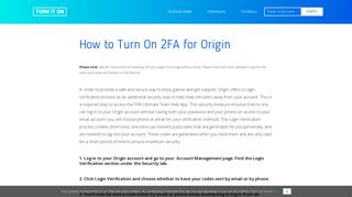 
                            6. How to Turn On 2FA for Origin | Turn It On