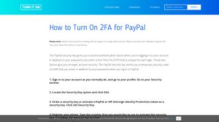 
                            6. How to Turn On 2FA for PayPal | Turn It On - TurnOn2FA.com