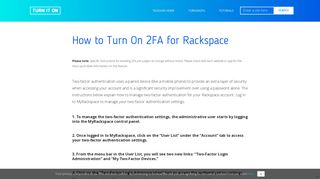 
                            11. How to Turn On 2FA for Rackspace | Turn It On - ...
