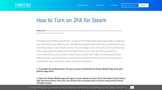 
                            10. How to Turn On 2FA for Steam | Turn It On - TurnOn2FA.com