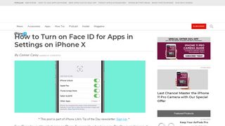 
                            8. How to Turn on Face ID for Apps in Settings on iPhone X - iPhone Life