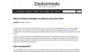 
                            10. How to tweak autologin in Ubuntu and Linux Mint - Dedoimedo
