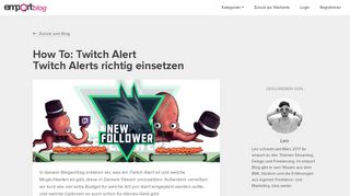 
                            3. How To: Twitch Alert - Twitch Alerts richtig einsetzen - emport Blog