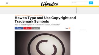 
                            7. How to Type and Use Copyright and Trademark Symbols - Lifewire