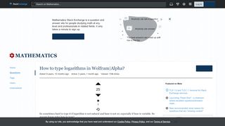 
                            8. How to type logarithms in Wolfram|Alpha? - Mathematics Stack Exchange