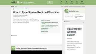 
                            6. How to Type Square Root on PC or Mac - wikiHow