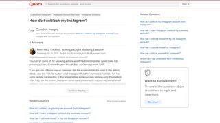 
                            5. How to unblock my Instagram account - Quora